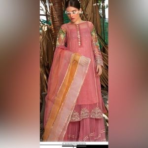 Pakistani brand HEM four piece kameez suit